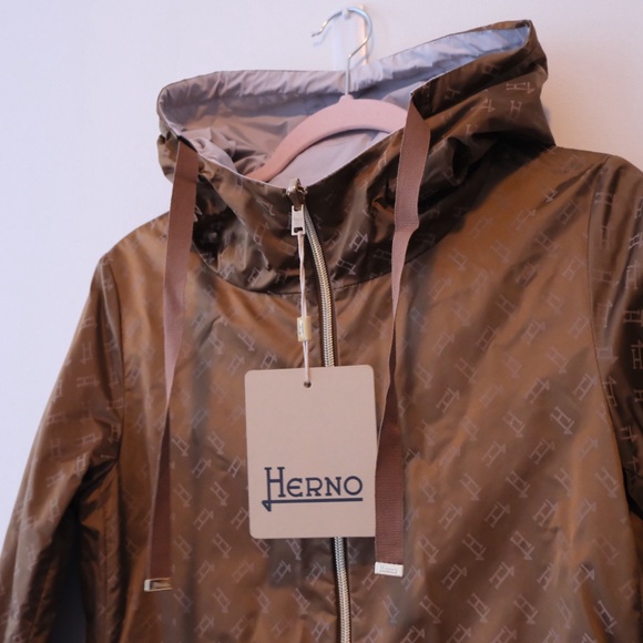 Herno Jackets & Blazers - Herno Monogram Motif Reversible Hooded Jacket